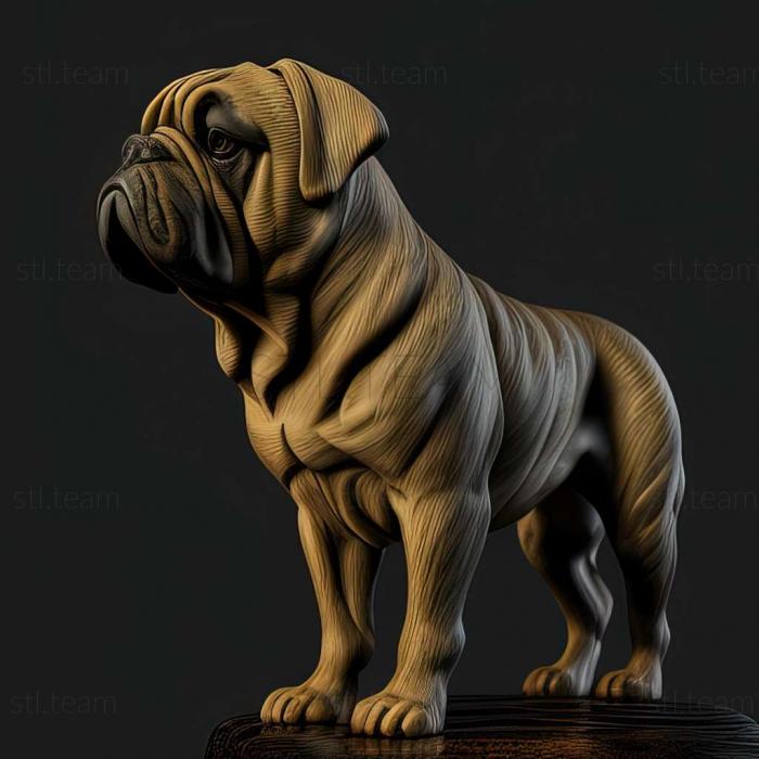 3D model Bullmastiff dog (STL)